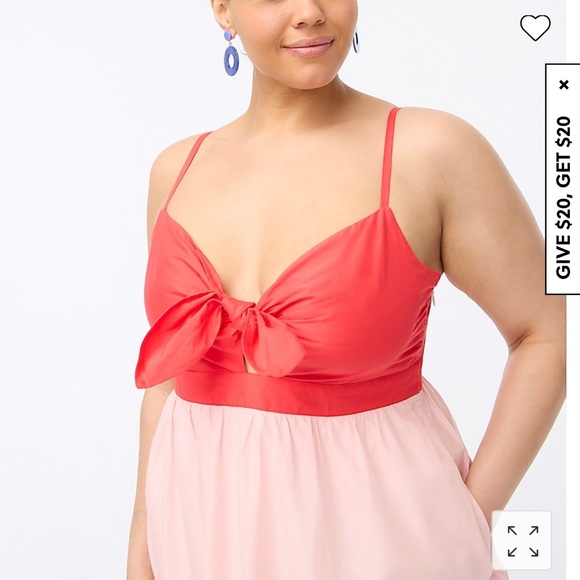 NEW J.Crew Colorblock tie-front cutout midi dress - Picture 7 of 13